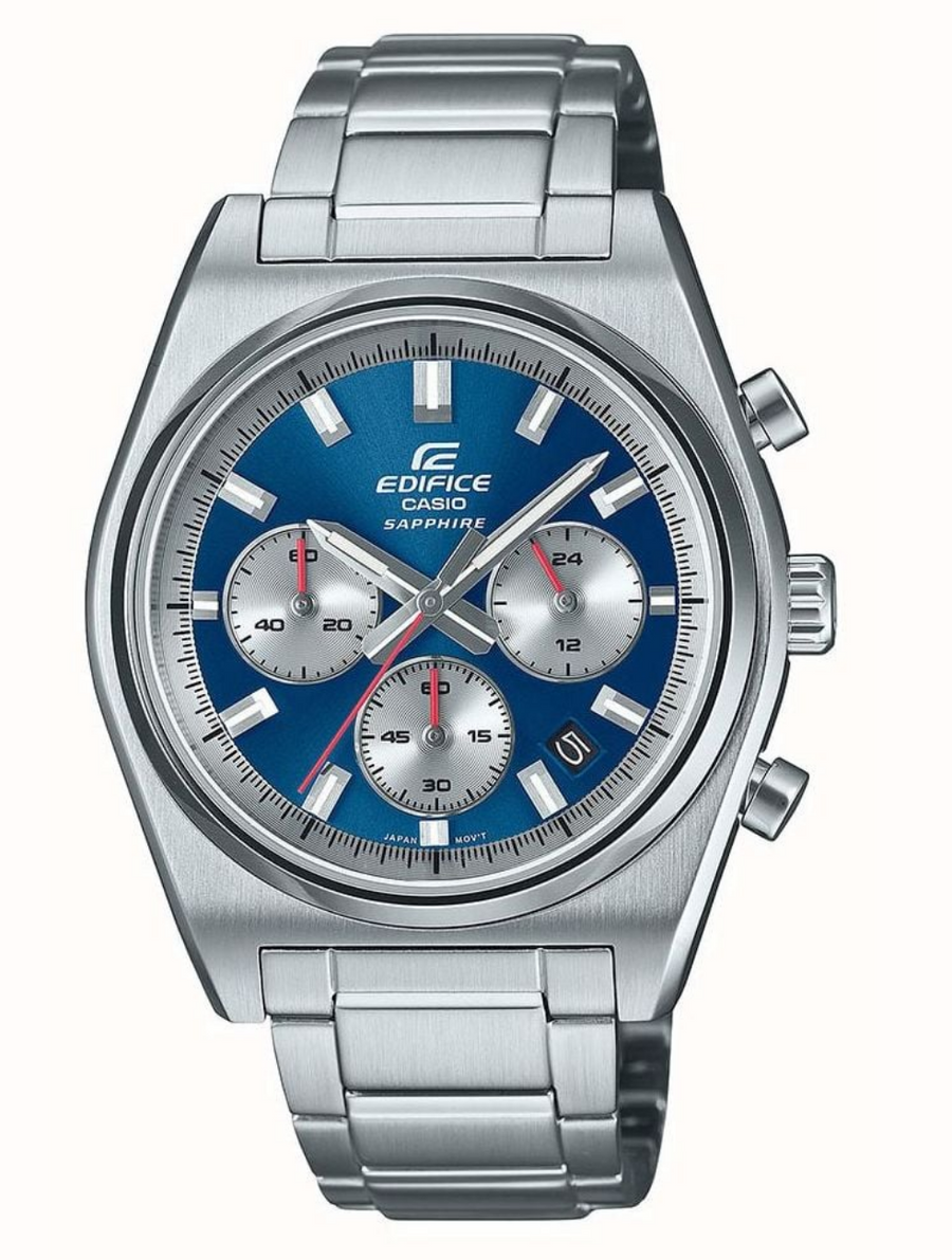 Casio Edifice Motorsports Chronograph Blue Sunray Dial / Stainless Ste ...