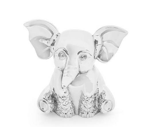 Silver Elephant Money Box
