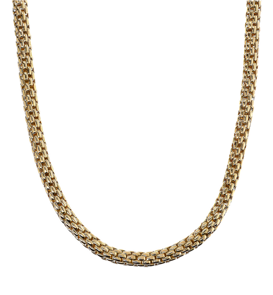 Golden Choker Necklace Maxi Popcorn Chain