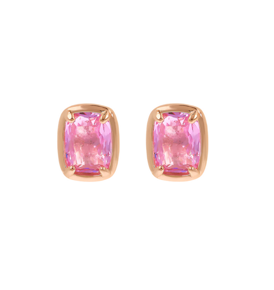 Stud Earrings with Baguette Gem Prism