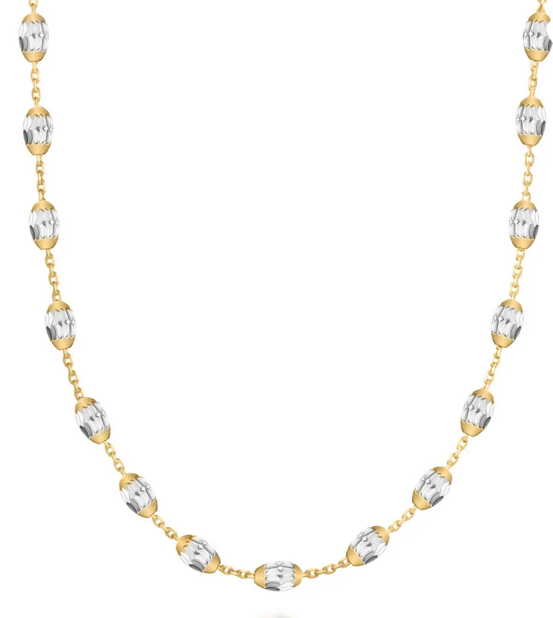 Gold Chain With Silver Beads