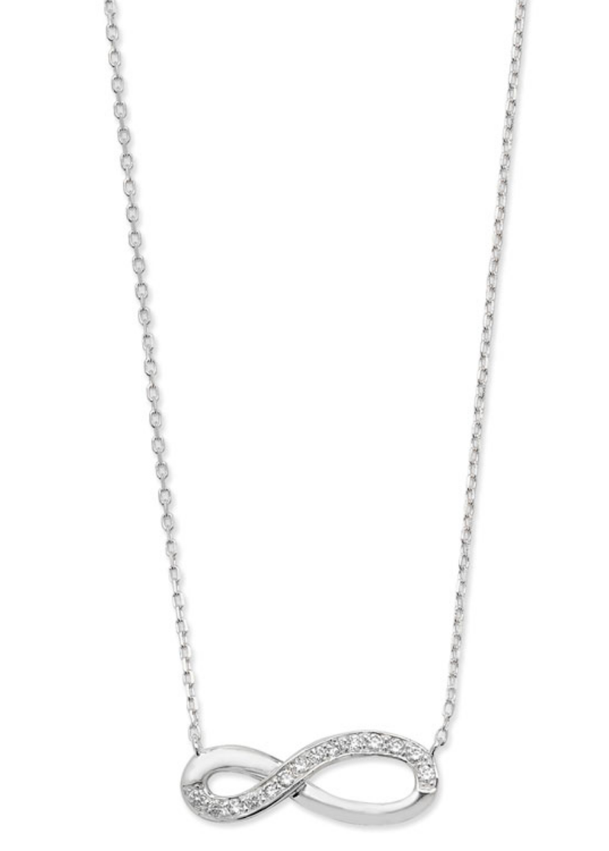 Silver CZ Infinity Necklace