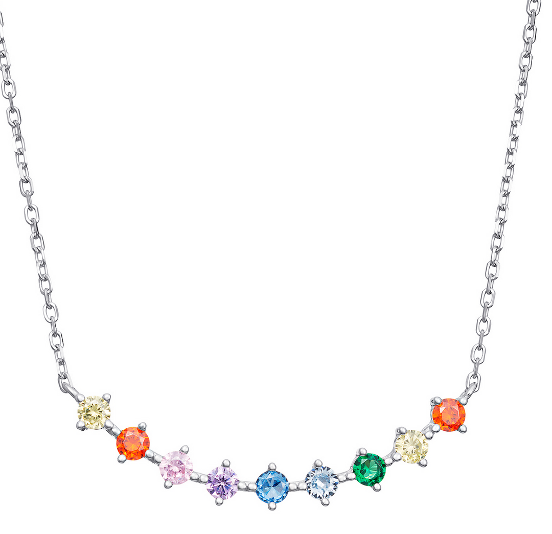 S/S CZ Multi Coloured Necklace – Barnes Jewellers