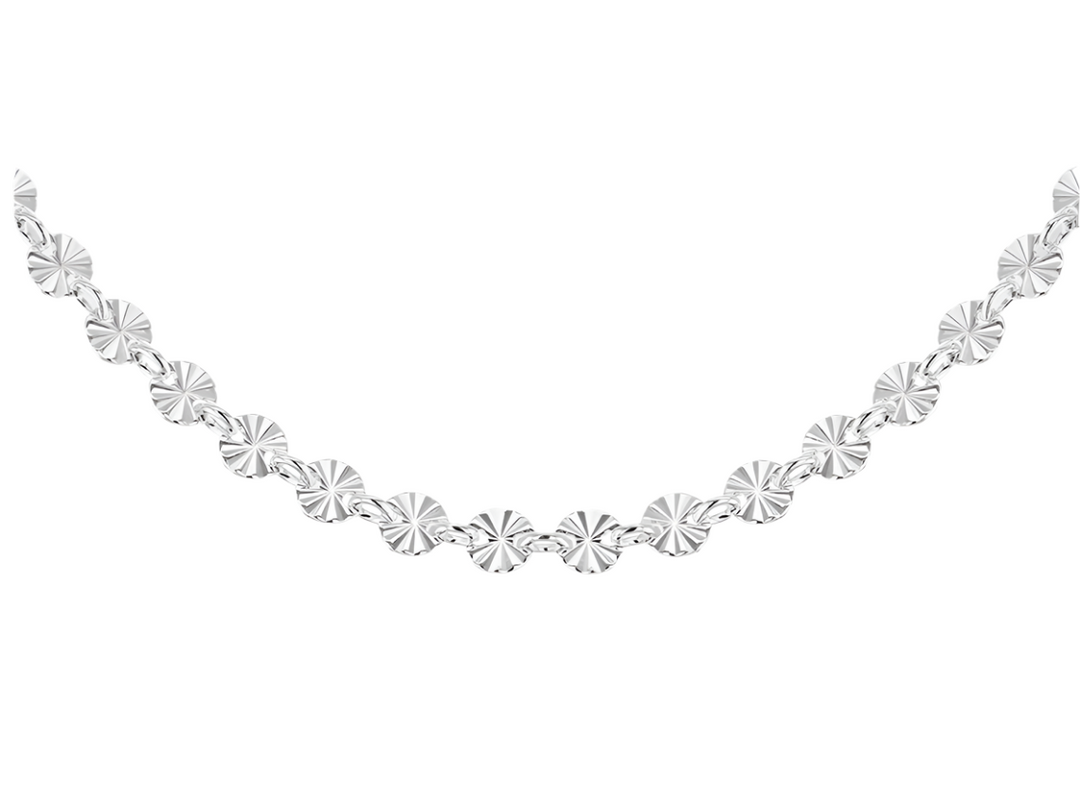 Sterling Silver Diamond-Cut Disc-Link Chain