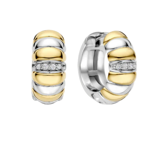 Ti Sento White Gold Plated Earrings