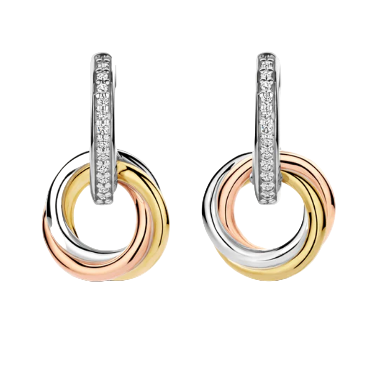 Ti Sento Tri Colour Hoop Earrings
