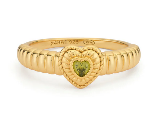 24Kae Heart Shape and Structure Ring