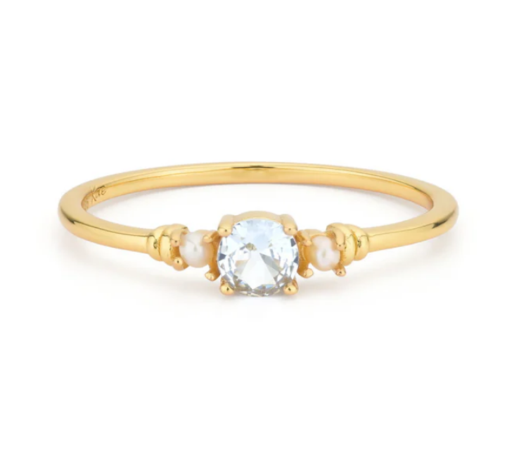 24Kae Ring with Pearls and Colored Stone
