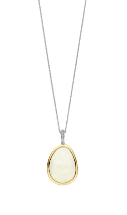 Ti Sento Milano White Pebble Stone Necklace