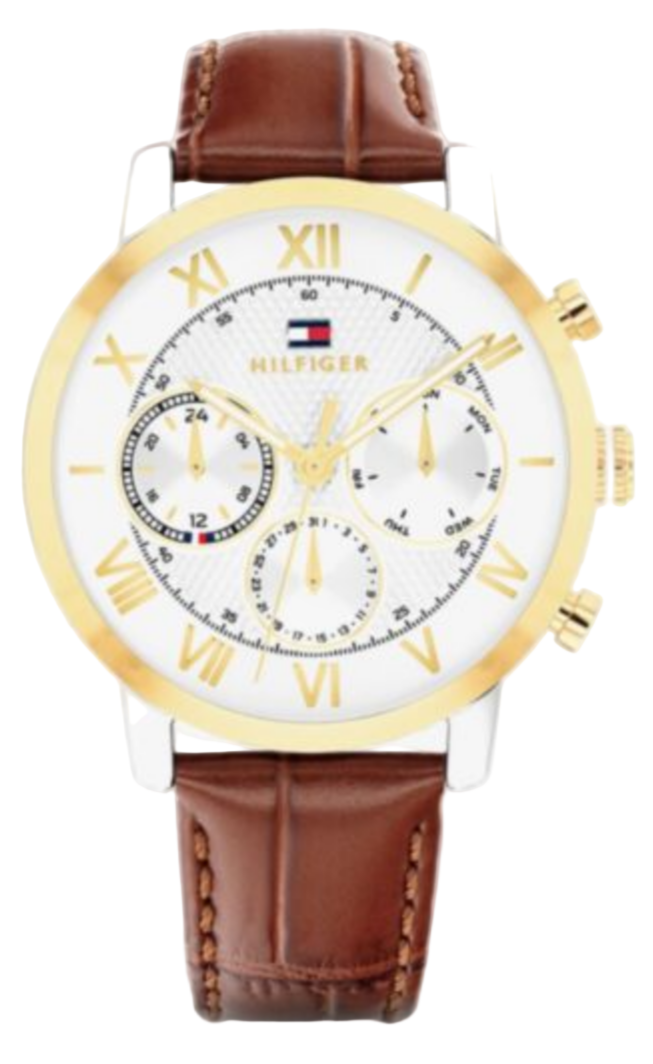 Tommy Hilfiger Mens Oxford Brown Leather Strap Watch