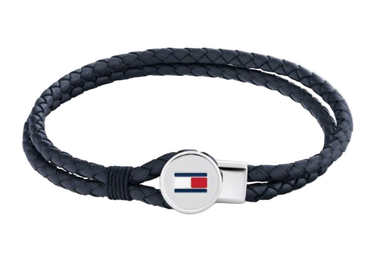 Tommy Hilfiger Bruce Braided Blue Leather Bracelet