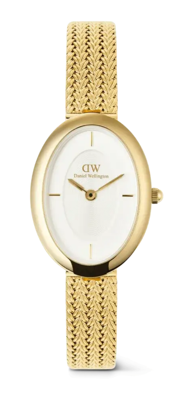 Daniel Wellington Juliette Braided Mesh White Sunray Gold Watch