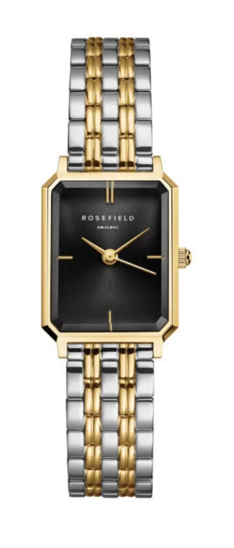 Rosefield Octagon XS Black Leather Watch