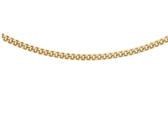 9ct Yellow Gold 20 Diamond Cut Curb Chain