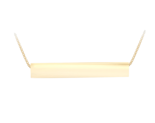 9ct Yellow Gold Horizontal Rectangular Adjustable Necklace