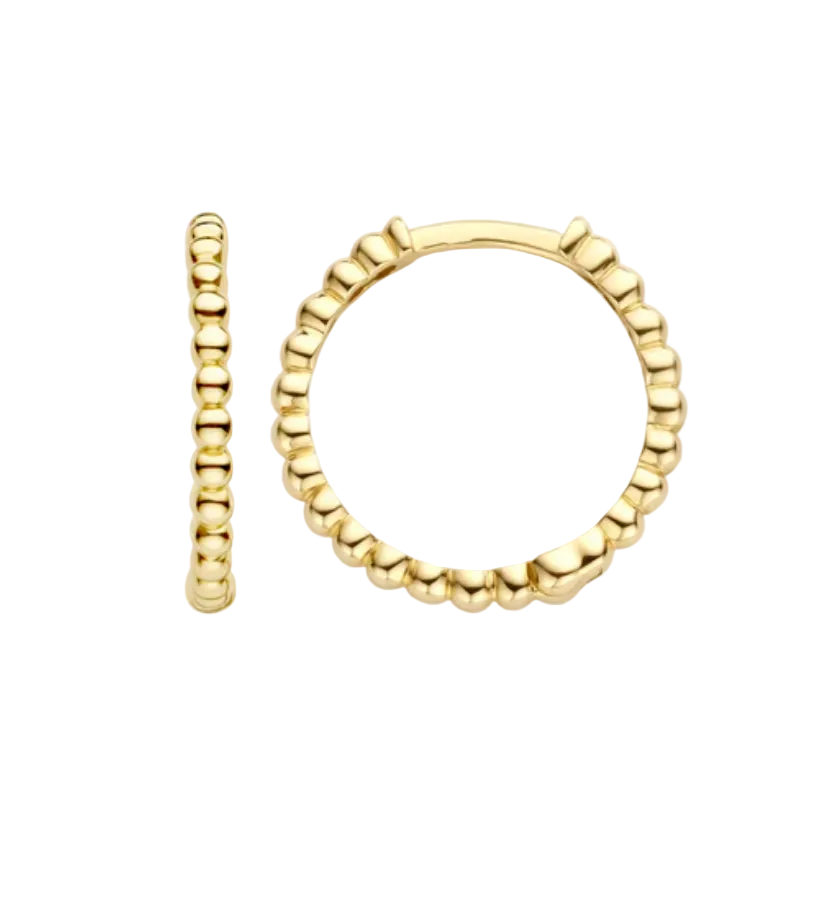 Blush 14ct Gold Beaded Hoop Earrings