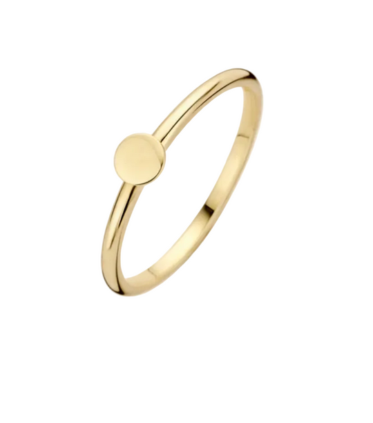 Blush 14ct Gold Disc Ring Minimalist Stacking Band