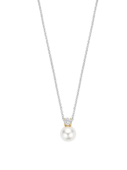 Ti Sento Zirconia Pearl Necklace
