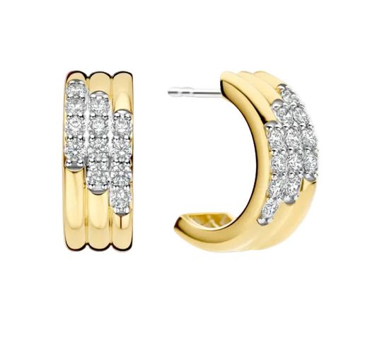 Ti Sento Stardust Zirconia Layered Earrings