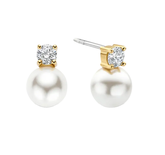 Ti Sento Zirconia Pearl Earrings