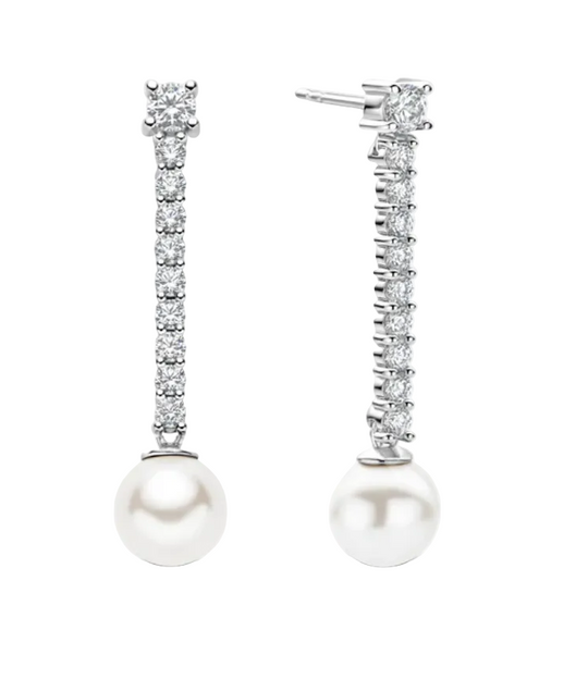 Ti Sento Drop Zirconia Pearl Earrings
