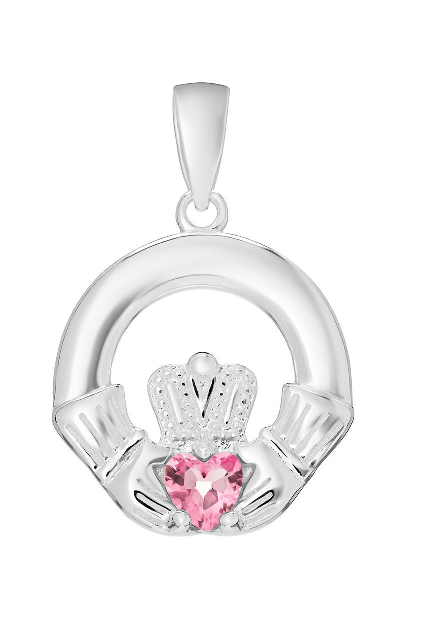 October Birthstone Claddagh Necklace
