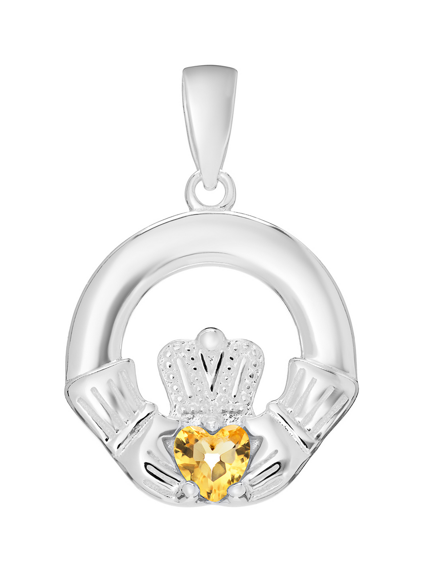 November Birthstone Claddagh Necklace