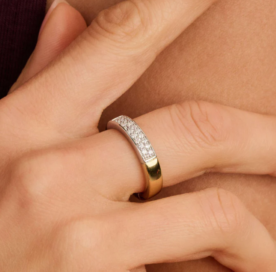 Ti Sento Contrast Zirconia Ring