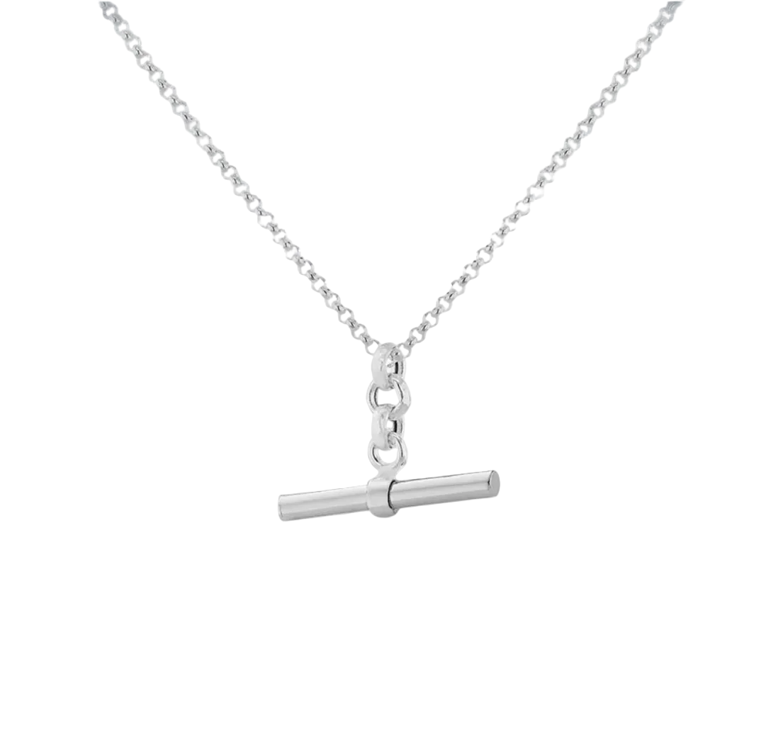 Sterling Silver Belcher T-Bar Adjustable Necklace