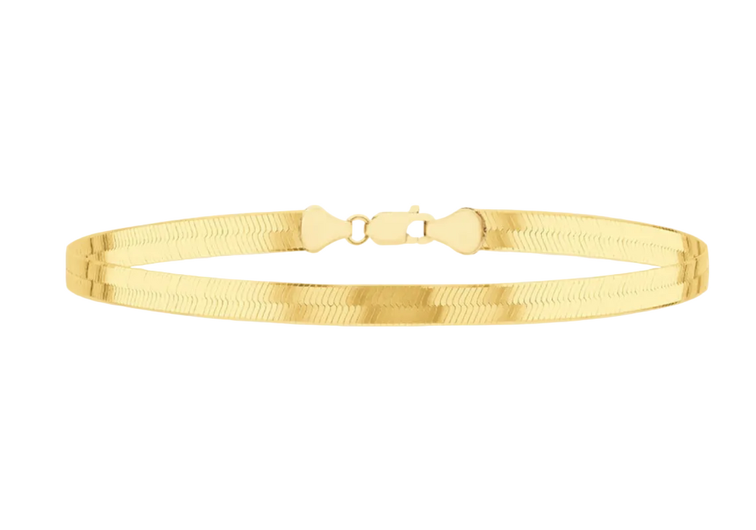 Sterling Silver Gold Plated Triple Herringbone Bracelet
