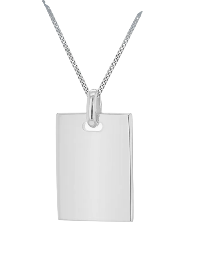Sterling Silver Polished Rectangle Pendant