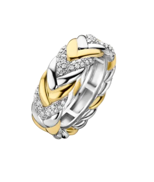 Ti Sento Vintage Zirconia Chain Ring