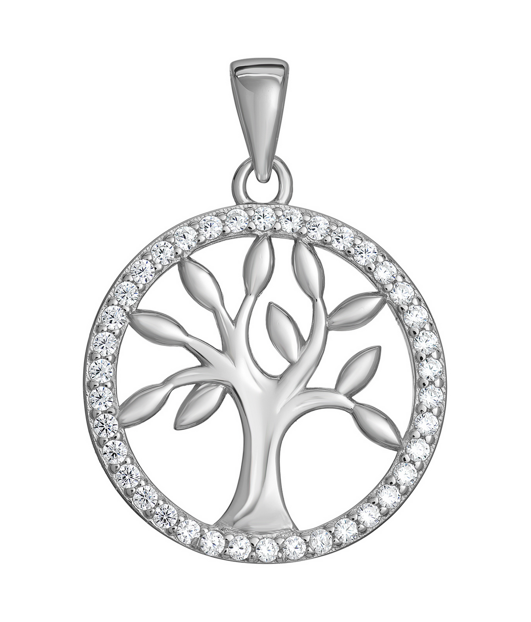 Sterling Silver Cubic Zirconia Tree of Life Pendant