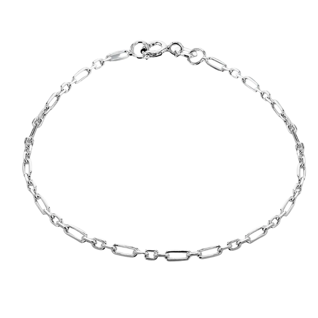 Sterling Silver Diamond Cut Figaro Bracelet
