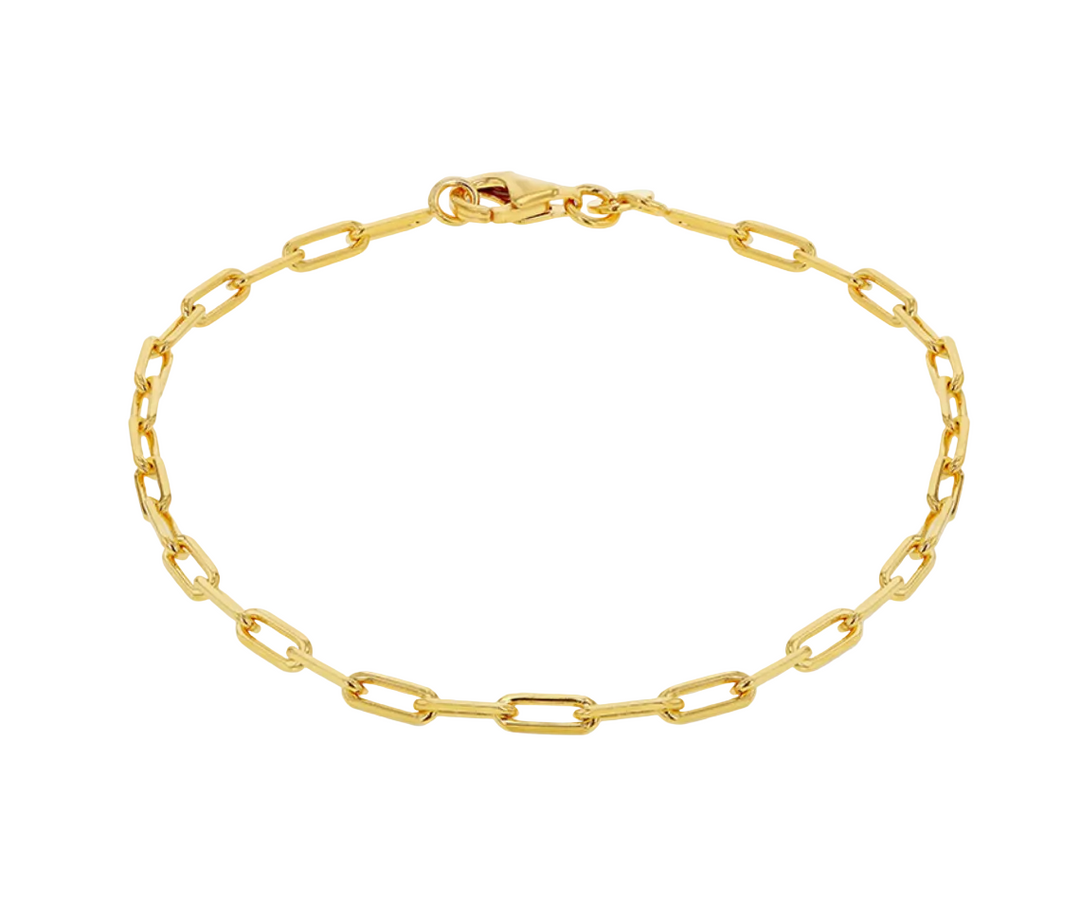 Sterling Silver Gold Plated Paper Chain Bracelet