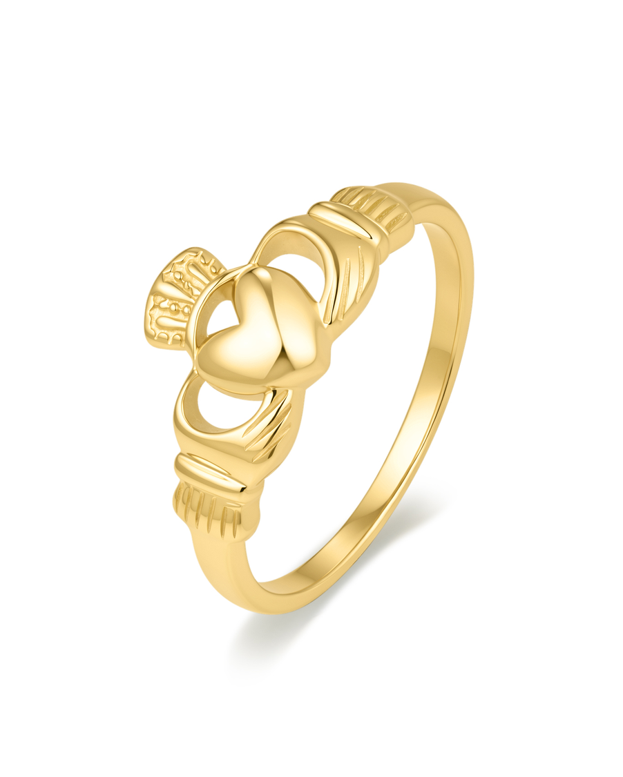 S/S Gold Plated Claddagh Ring