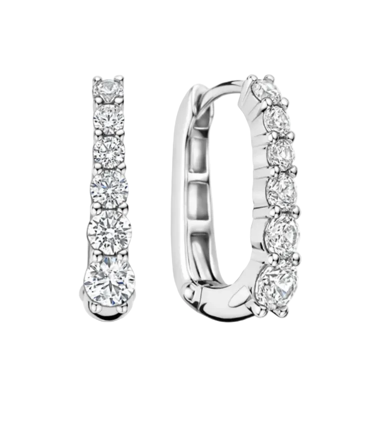 Ti Sento Oval Zirconia Hoops