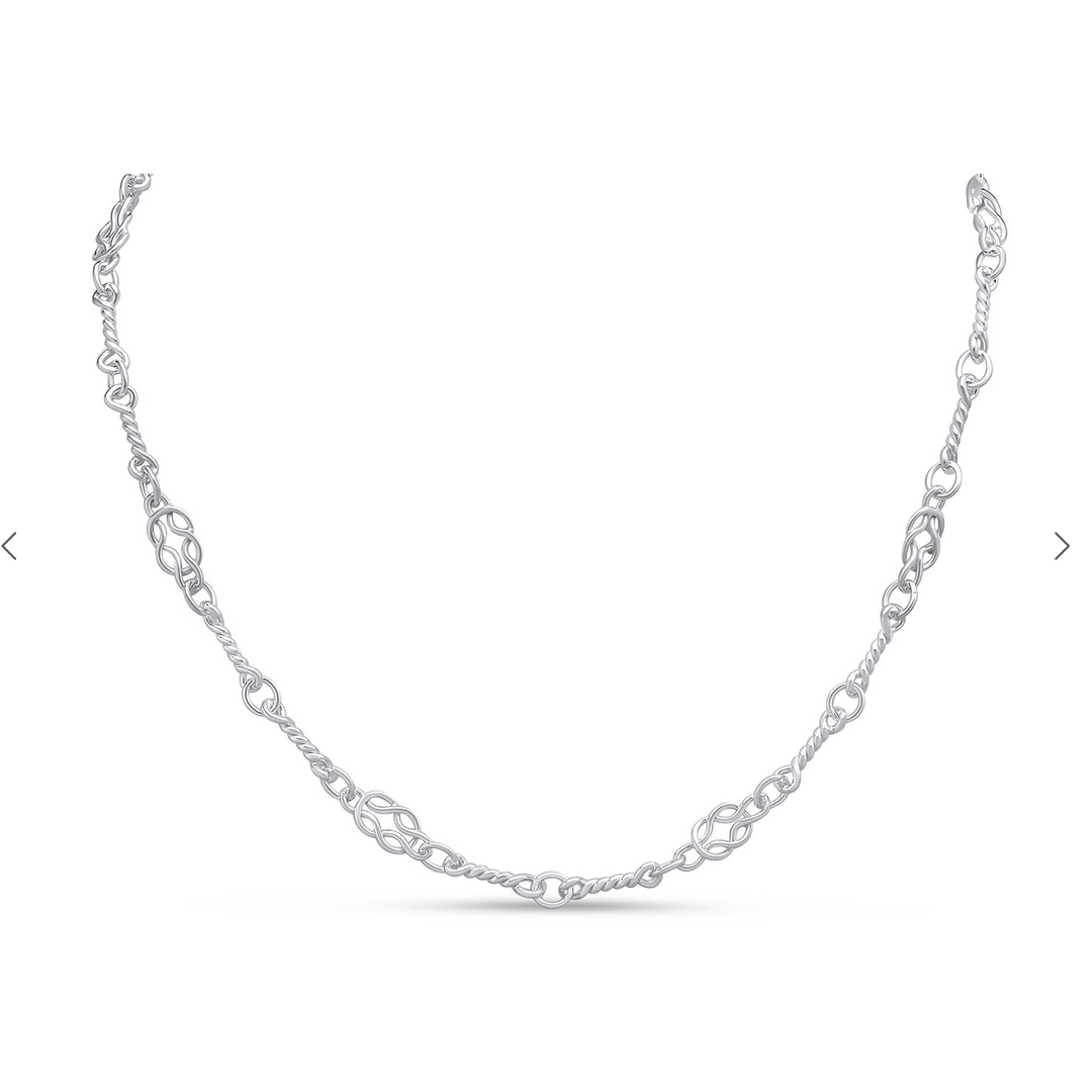 Silver 6.8mm Handmade Celtic Twist 18" Chain