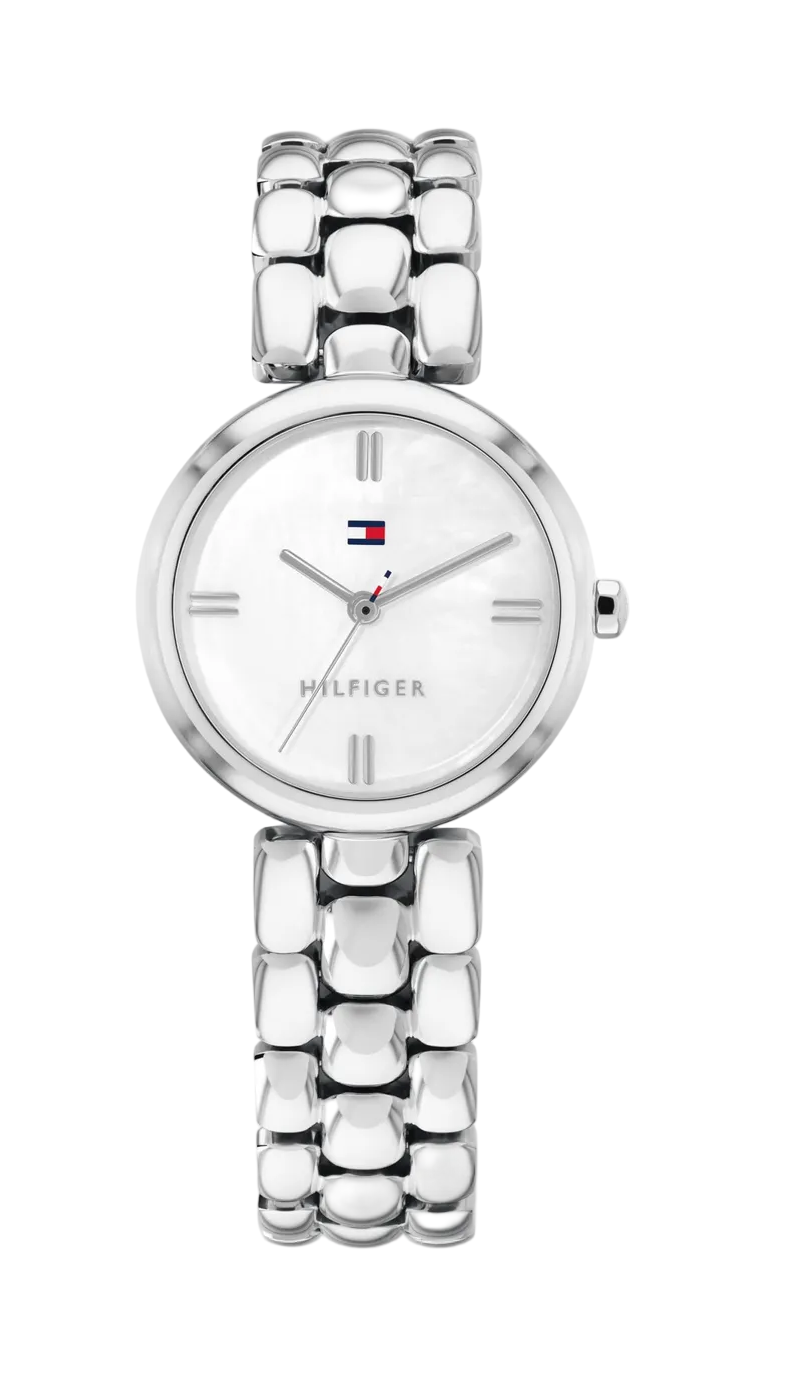 Tommy Hilfiger Ladies Silver White Dial Watch