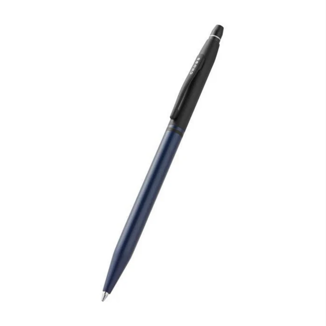 Cross Click Tuxedo Satin Metallic Blue with Black Appointments Ballpoint Pen