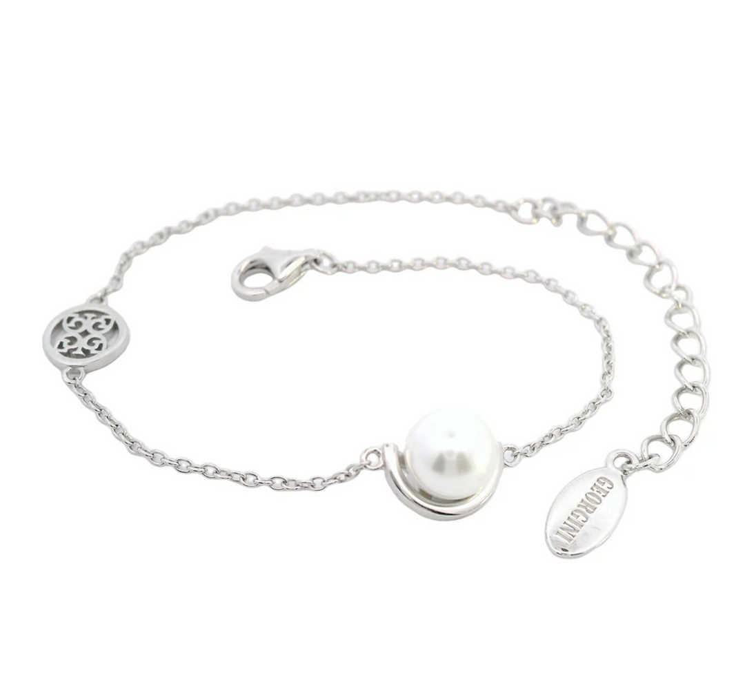 Georgini Adagio Crescent Nine-2-Five Pearl Silver Bracelet