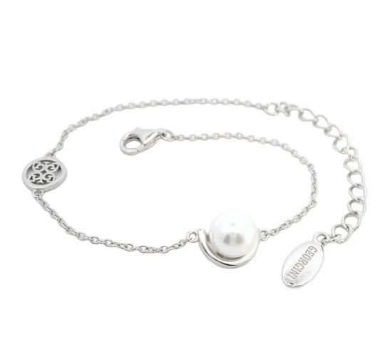 Georgini Adagio Crescent Nine-2-Five Pearl Silver Bracelet