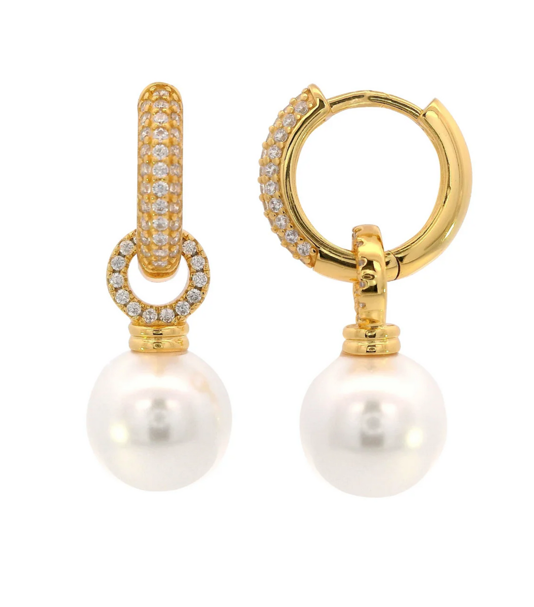 Georgini Adagio Duo Hoop Pearl Gold Earring