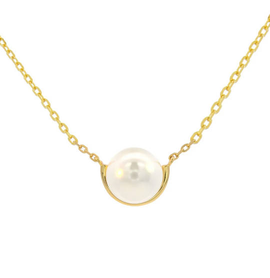 Georgini Adagio Crescent Nine-2-Five Pearl Gold Necklace