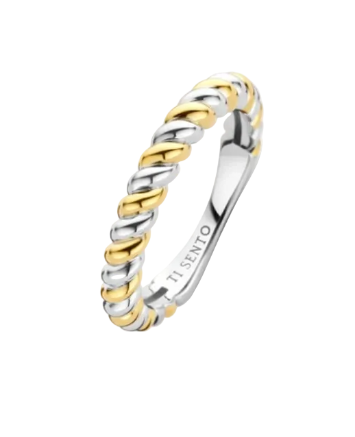 Ti Sento Twisted Bicolor Ring - S model
