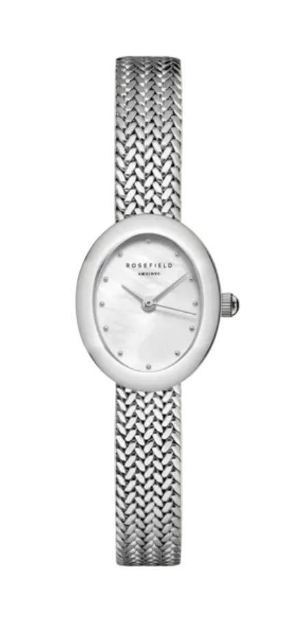 Rosefield Mini Oval Silver Watch
