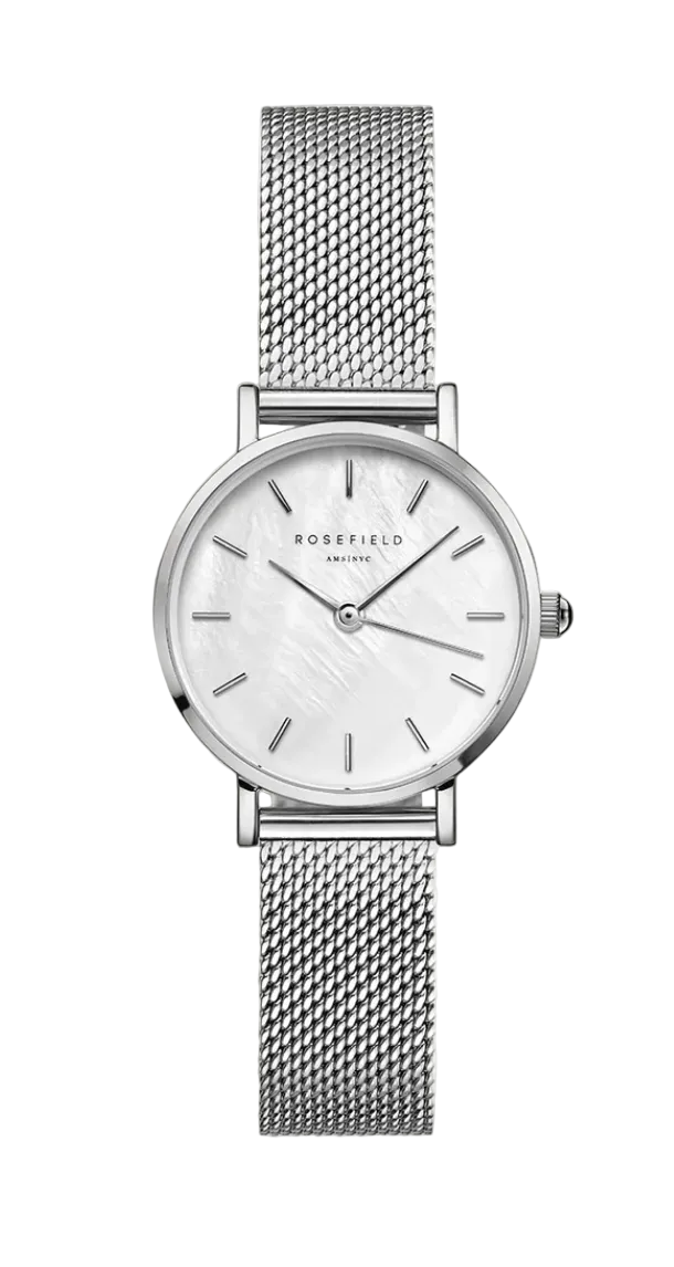 Rosefield Small Edit Pearl Silver Ladies Watch