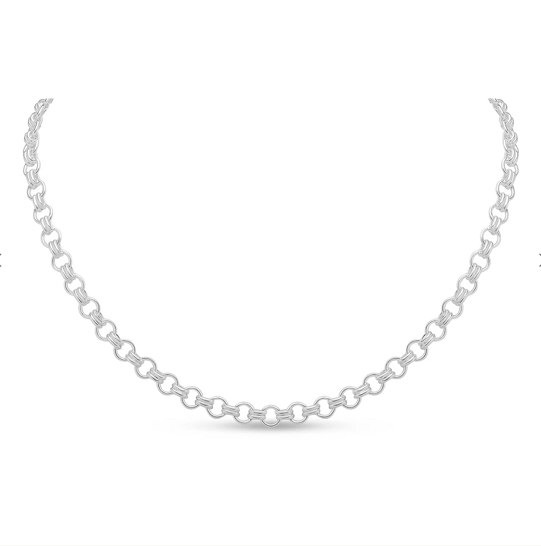 Silver 6.1mm Handmade Two-One Cable Chain