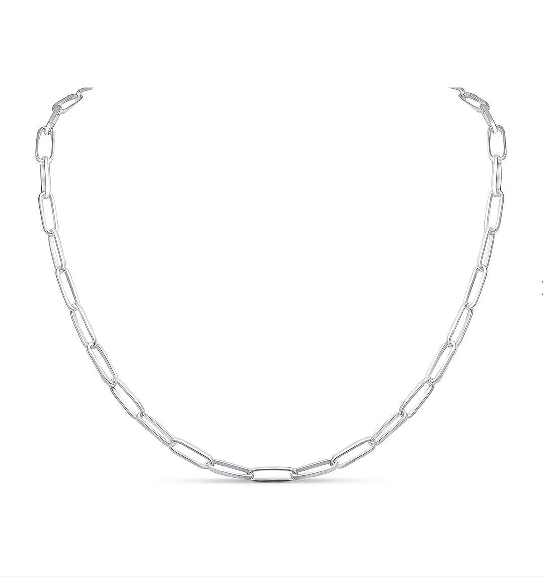 Silver 4.5mm Handmade Paper Link Chain
