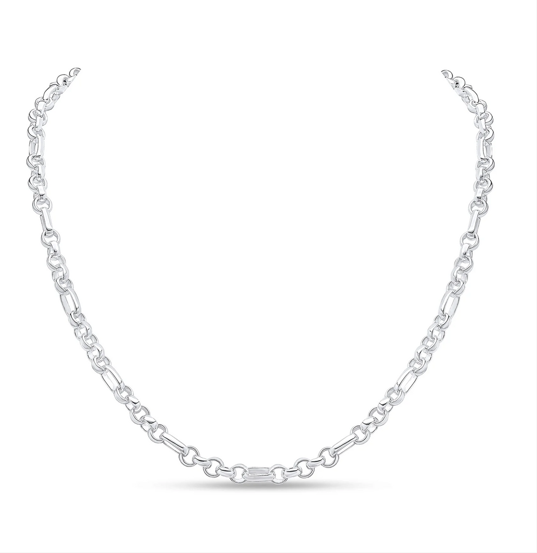 Silver 5mm Handmade Plain Belcher Chain 18″